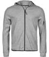 T5706 Tee Jays Athletic Hooded Full Zip Sweat Jacket Heather Grey colour image